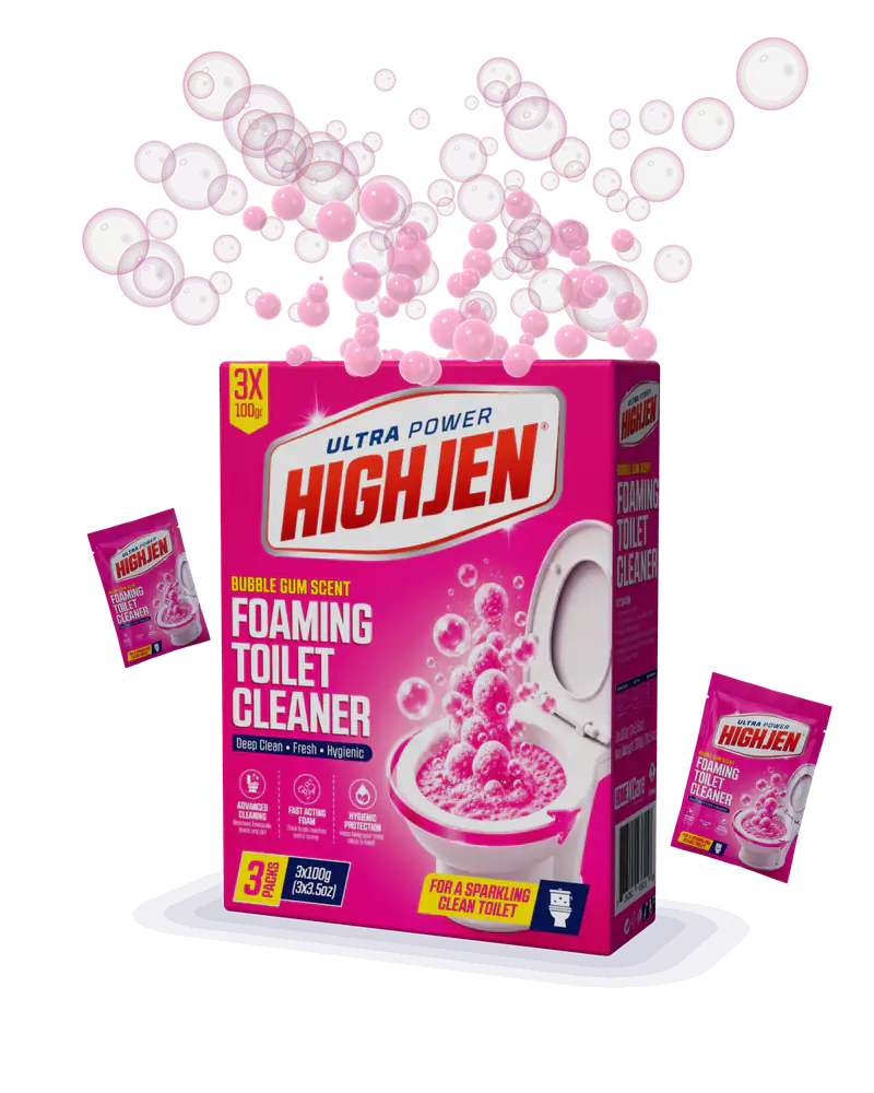 Кутия HIGHJEN Foaming Toilet Cleaner Bubble Gum, розова