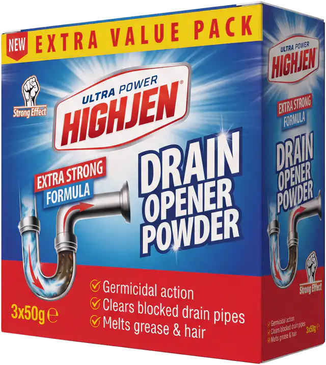 HIGHJEN Drain Opener Powder, kutija od 3 × 50 g